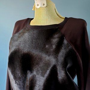 Rachel Zoe 'January' Calf Hair Sweatshirt/Size L